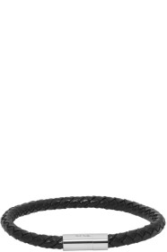 Paul Smith - Bracelet en cuir noir Plait