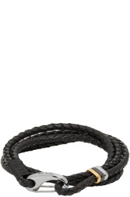 Paul Smith - Bracelet double-tour en cuir noir