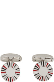 Paul Smith - Boutons de manchette argentés et rouges Striped Edge Circular édition Manchester United