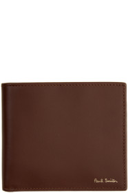 Paul Smith - Brown Leather Signature Stripe Interior Billfold Wallet