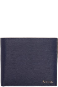 Paul Smith - Navy Straw Grain Bifold Wallet