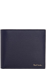 Paul Smith - Navy Straw Grained Coin Bifold Wallet