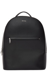 Paul Smith - ブラック エンボス レザー バックパック