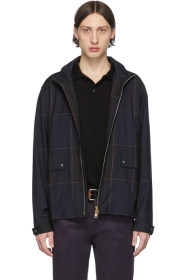 Paul Smith - Blouson à glissière bleu marine Loro Piana