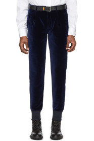 Paul Smith - Navy Velvet Jogger Trousers