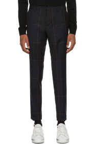Paul Smith - Navy & Orange Check Slim Trousers
