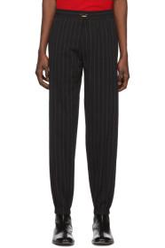 Paul Smith - Black & Off-White Poplin Pinstripe Trousers
