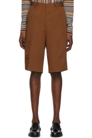 Paul Smith - ブラウン オーバーサイズ ウール ショーツ