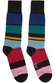 Paul Smith - 多色 Victor 条纹中筒袜