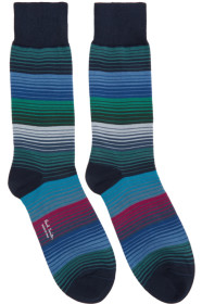 Paul Smith - Navy Striped Socks