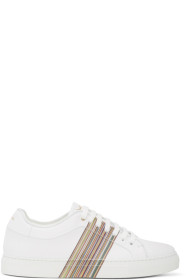 Paul Smith - Baskets blanches Signature Stripe Panel Basso