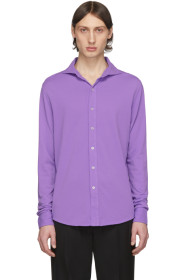 Ralph Lauren Purple Label - パープル ピケ ロング スリーブ ポロ