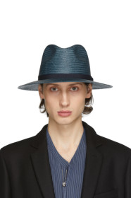 Giorgio Armani - Chapeau en paille bleu