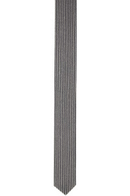 Giorgio Armani - Cravate bleue et blanche Double Knit