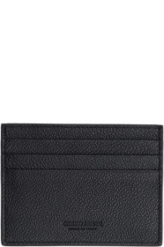 Giorgio Armani - Porte-cartes en cuir noir Tumbled