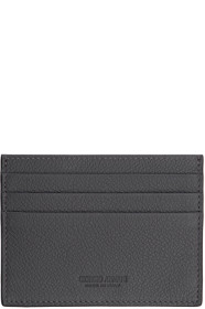 Giorgio Armani - Porte-cartes en cuir gris Tumbled