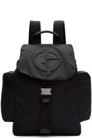 Giorgio Armani - Sac à dos en satin noir