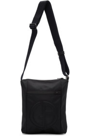 Giorgio Armani - Sac messager à logo embossé noir