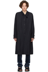 Giorgio Armani - Trench en toile bleu marine