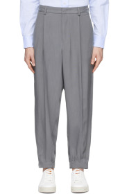 Giorgio Armani - Pantalon en cupro gris Enzyme