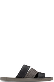 Giorgio Armani - Black & Grey Logo Sandals