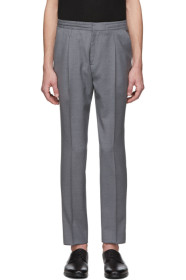 Z Zegna - Pantalon en laine à cordon coulissant gris