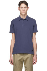 Z Zegna - Blue Stretch Piqué Polo