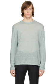Z Zegna - Green Linen Long Sleeve T-Shirt