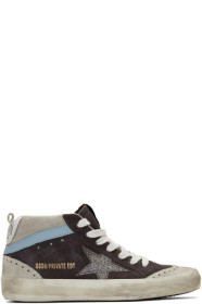 Golden Goose - SSENSE Exclusive Grey Suede Glitter Mid Star Sneakers