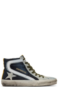 Golden Goose - Blue & Grey Denim Slide Sneakers