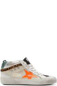 Golden Goose - Baskets blanches et noires Mid Star