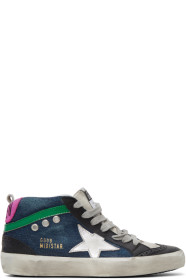 Golden Goose - Blue Denim Mid Star Sneakers