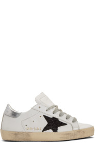 Golden Goose - Baskets blanches Superstar exclusives à SSENSE