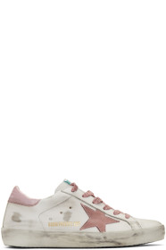 Golden Goose - SSENSE Exclusive White & Pink Superstar Sneakers
