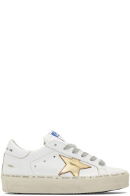Golden Goose - Baskets blanches et dorées Hi Star