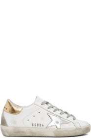 Golden Goose - Baskets argentées et dorées Superstar