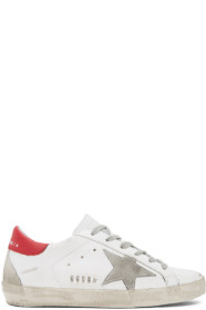 Golden Goose - Baskets blanches et rouges Superstar