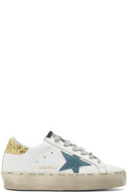 Golden Goose - Baskets blanches Glitter Hi Star