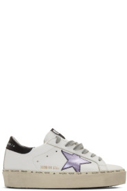 Golden Goose - Baskets blanches et mauves Hi Star