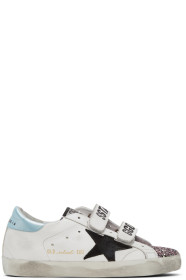Golden Goose - White Glitter Old School Sneakers