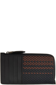 Ermenegildo Zegna - Black & Red Pelletessuta Zipped Card Holder