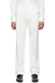 Ermenegildo Zegna - White Cotton Pleated Trousers