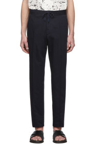Ermenegildo Zegna - Pantalon à jambe droite en lin bleu marine