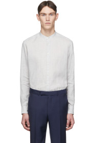 Ermenegildo Zegna - グレー リネン シャツ