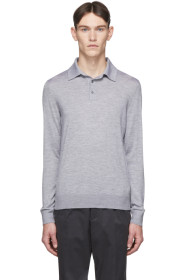 Ermenegildo Zegna - Grey Cashmere Long Sleeve Polo