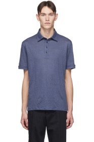 Ermenegildo Zegna - Blue Linen Polo