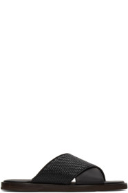 Ermenegildo Zegna - Sandales à enfiler en cuir noires