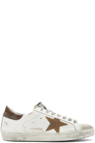 Golden Goose - White & Brown Superstar Sneakers