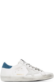 Golden Goose - ホワイト & シルバー スーパースター スニーカー