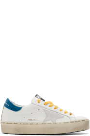 Golden Goose - White & Blue Hi Star Sneakers